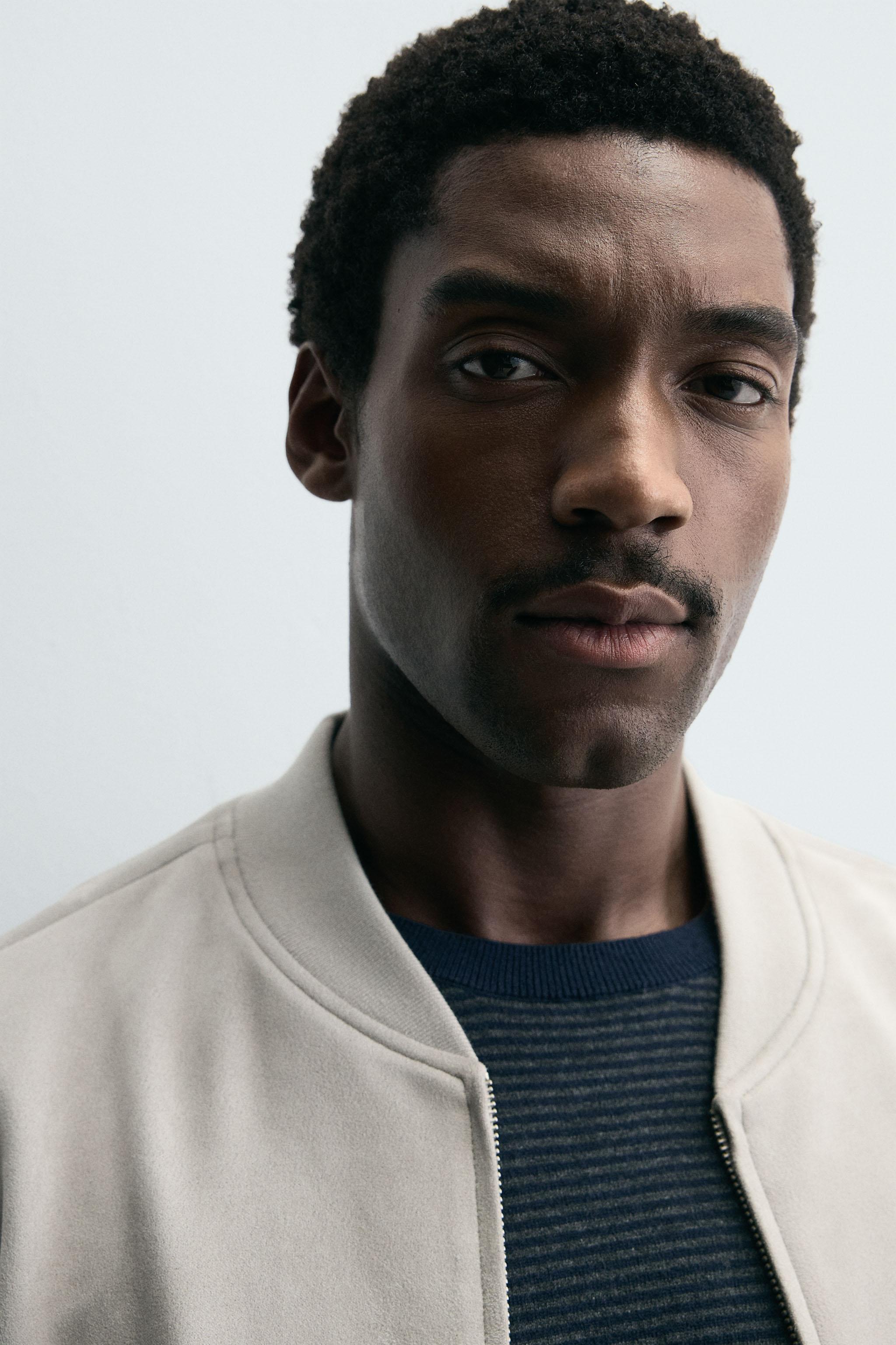 FAUX SUEDE BOMBER JACKET